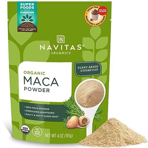Navitas Organics Maca-Pulver – 100% Gelatinisierte Peruanische Maca für Adaptogen-Smoothies, Lattes, Backen & mehr – Energie & Balance – USDA Bio, Nicht-GVO, Vegan, Glutenfrei (115g Beutel, 23 Portionen)