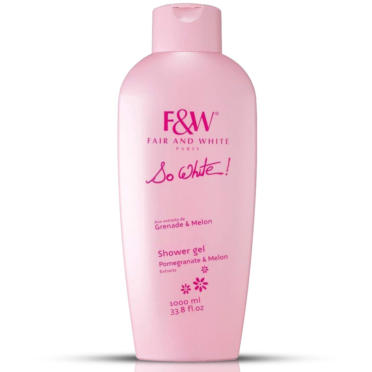 FAIR & WHITE So White Refreshing Brightening Body Wash - 1000ml - Tägliches feuchtigkeitsspendendes Duschgel mit Granatapfel- und Melonenextrakten
