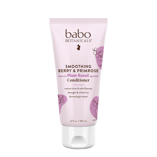 Babo Botanicals Glättender Conditioner mit Nachtkerzenöl, Kokosöl und Provitamin B5 – Für Babys, Kinder und Erwachsene mit widerspenstigem Haar – Vegan