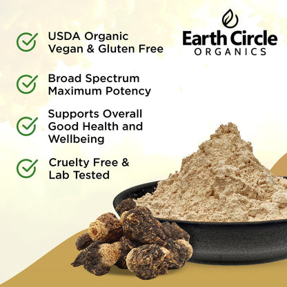Earth Circle Organics Maca Pulver, Schwarz, 227 g (8 Unzen)