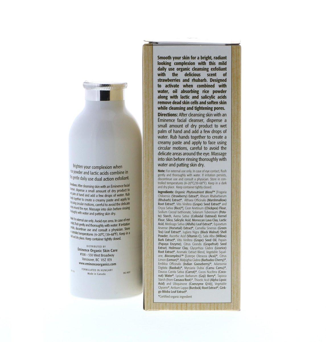 Eminence Strawberry Rhubarb Dermafoliant mit Milchsäure – Sanftes Peeling für strahlende Haut, 4,2 oz