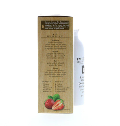 Eminence Strawberry Rhubarb Dermafoliant mit Milchsäure – Sanftes Peeling für strahlende Haut, 4,2 oz