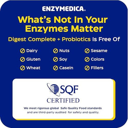 Enzymedica Digest Complete + Probiotika – Verdauungsenzyme für Frauen & Männer, Kapseln für Verdauung, Darmgesundheit, gegen Blähungen & Völlegefühl, Vegetarisch – 30 Kapseln