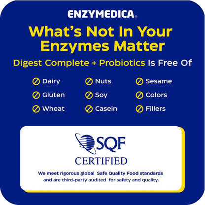 Enzymedica Digest Complete + Probiotika – Verdauungsenzyme für Frauen & Männer, Kapseln für Verdauung, Darmgesundheit, gegen Blähungen & Völlegefühl, Vegetarisch – 30 Kapseln