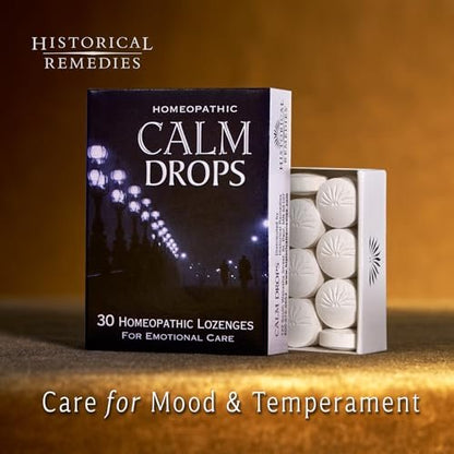 Historical Remedies Calm Drops Homöopathische Lutschtabletten (1 Pack) | Natürliche Unterstützung bei emotionalem Stress, vegan & glutenfrei, Bio-Vanillegeschmack zur Förderung von Entspannung und innerer Ruhe