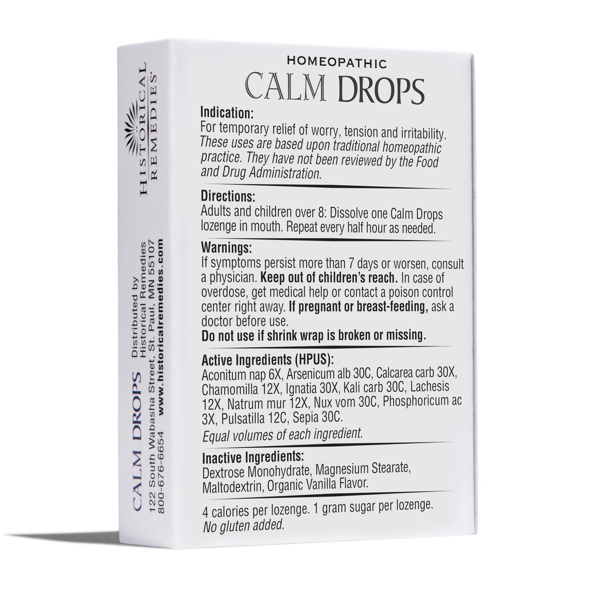 Historical Remedies Calm Drops Homöopathische Lutschtabletten (1 Pack) | Natürliche Unterstützung bei emotionalem Stress, vegan & glutenfrei, Bio-Vanillegeschmack zur Förderung von Entspannung und innerer Ruhe