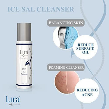 Lira Clinical ICE Sal Cleanser – Salicylsäure-Gesichtsreinigung mit Pflanzenstammzellen, Echinacea und Peptiden – Kühlendes, peelendes Gesichtswasser – Sanfte, klärende tägliche Gesichtsreinigung für unterwegs – 177 ml