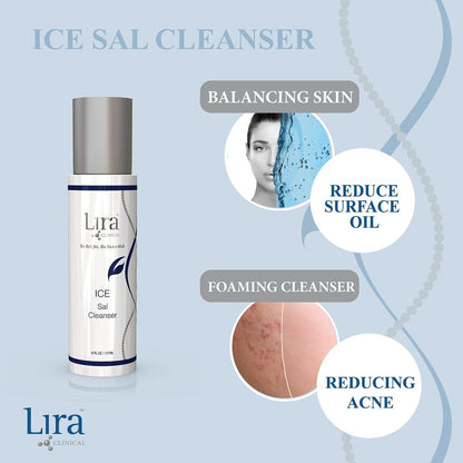 Lira Clinical ICE Sal Cleanser – Salicylsäure-Gesichtsreinigung mit Pflanzenstammzellen, Echinacea und Peptiden – Kühlendes, peelendes Gesichtswasser – Sanfte, klärende tägliche Gesichtsreinigung für unterwegs – 177 ml