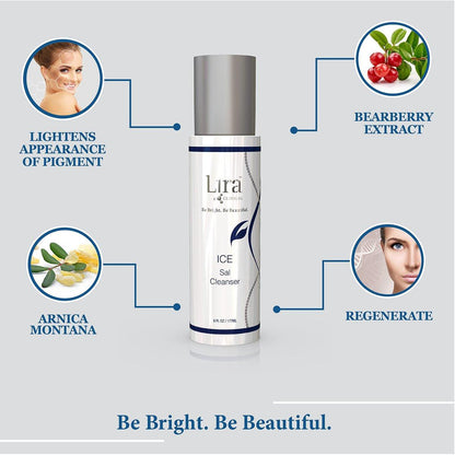Lira Clinical ICE Sal Cleanser – Salicylsäure-Gesichtsreinigung mit Pflanzenstammzellen, Echinacea und Peptiden – Kühlendes, peelendes Gesichtswasser – Sanfte, klärende tägliche Gesichtsreinigung für unterwegs – 177 ml