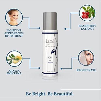 Lira Clinical ICE Sal Cleanser – Salicylsäure-Gesichtsreinigung mit Pflanzenstammzellen, Echinacea und Peptiden – Kühlendes, peelendes Gesichtswasser – Sanfte, klärende tägliche Gesichtsreinigung für unterwegs – 177 ml