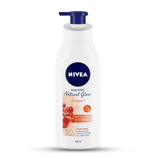 Nivea Body Lotion Natural Glow mit Zellreparatur und Vitamin C SPF 15 – 400 ml