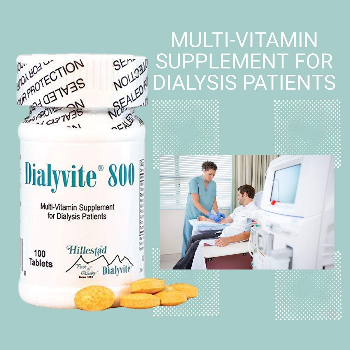 Dialyvite 800 Multivitamin-Präparat für Dialysepatienten – 100 Tabletten