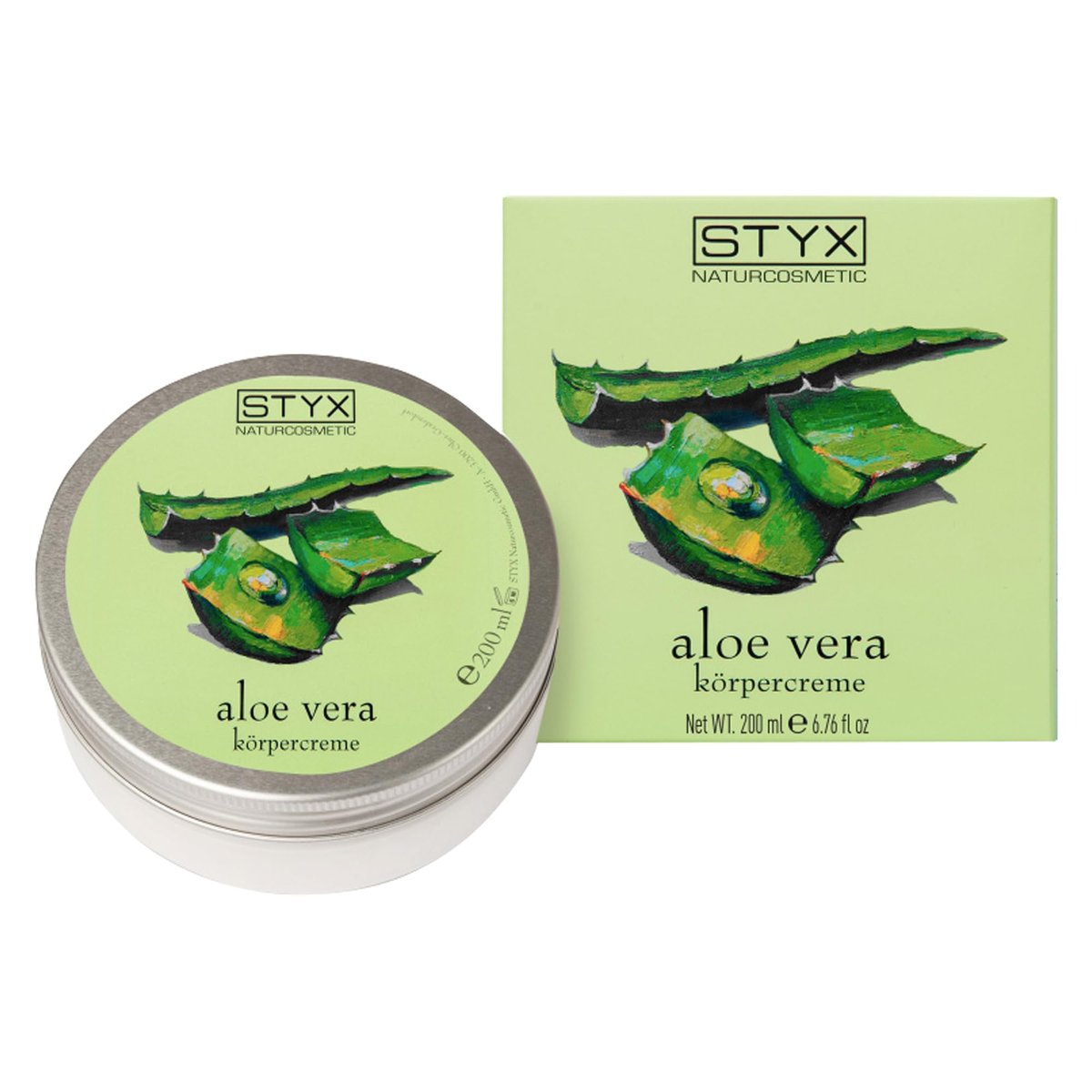 STYX ALOE VERA BODY CREAM - Aloe Vera After Sun Lotion für Sonnenbrand Linderung mit Sheabutter, Jojobaöl, Macadamianussöl und Sojaöl - Bio, vegan und hergestellt in Österreich