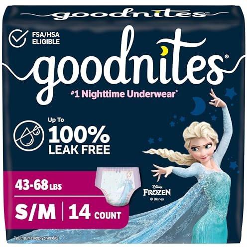 Goodnites Bettnässer-Unterhose für Mädchen, Größe S/M (19-31 kg), 14 Stück