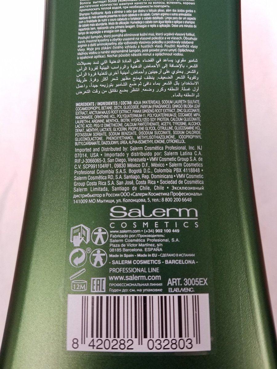 SALERM Biokera Natura Kräftigendes Shampoo mit Ginseng und Ginkgo Biloba – 1000 ml – Pflegt die Kopfhaut und stärkt geschwächtes Haar – Erfrischender Effekt