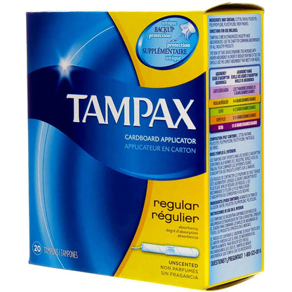 Tampax Tampons mit ausspülbarem Karton-Applikator - Regular - 20 Stück