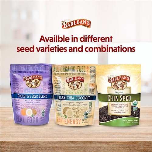 Barlean's Bio Organic Digestive Seed Blend Ballaststoffe mit Chia, gemahlenen Leinsamen, Kürbiskernen, Quinoa und Kokosnuss, reich an Omega-3 und Ballaststoffen, 340 g