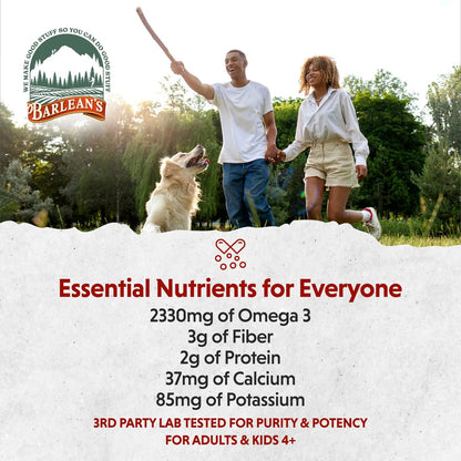Barlean's Bio Leinsamen-Chia-Kokosnuss-Samenmischung mit 2.330 mg Omega-3-Fettsäuren, Ballaststoffergänzung mit ganzen Chiasamen und gemahlenem Leinsamen, 340 g