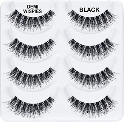 ARDELL Professional Natural Multipack - Demi Wispies Schwarz, 3er-Pack