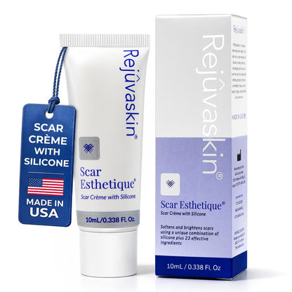 Rejuvaskin Scar Esthetique Narbencreme mit Silikon – Reduziert das Erscheinungsbild von Operationsnarben, Verbrennungen, Dehnungsstreifen, Keloiden & Aknenarben, 10 ml