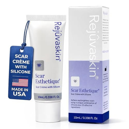 Rejuvaskin Scar Esthetique Narbencreme mit Silikon – Reduziert das Erscheinungsbild von Operationsnarben, Verbrennungen, Dehnungsstreifen, Keloiden & Aknenarben, 10 ml