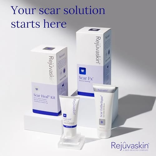Rejuvaskin Scar Esthetique Narbencreme mit Silikon – Reduziert das Erscheinungsbild von Operationsnarben, Verbrennungen, Dehnungsstreifen, Keloiden & Aknenarben, 10 ml