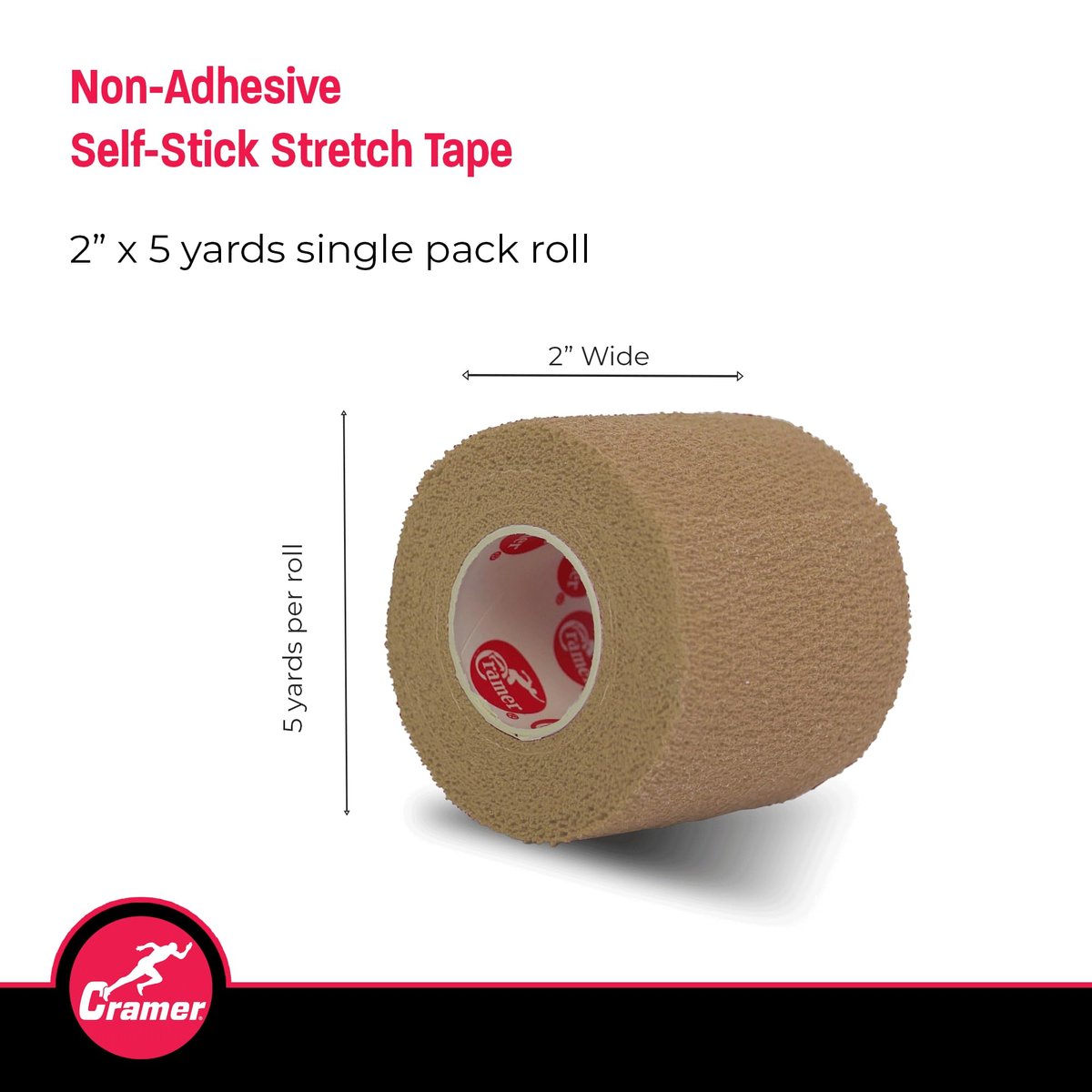 Cramer Eco-Flex Selbstklebende Stretchbandage, Beige, 4,5 m Rolle