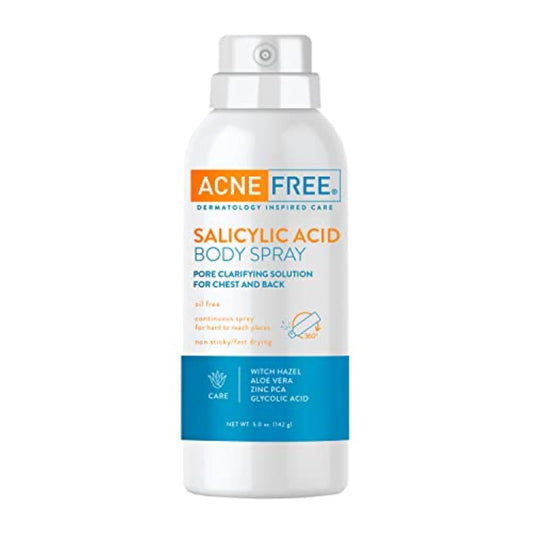 AcneFree Salicylsäure Körperspray – Porenreinigende Lösung für Brust und Rücken, 148 ml