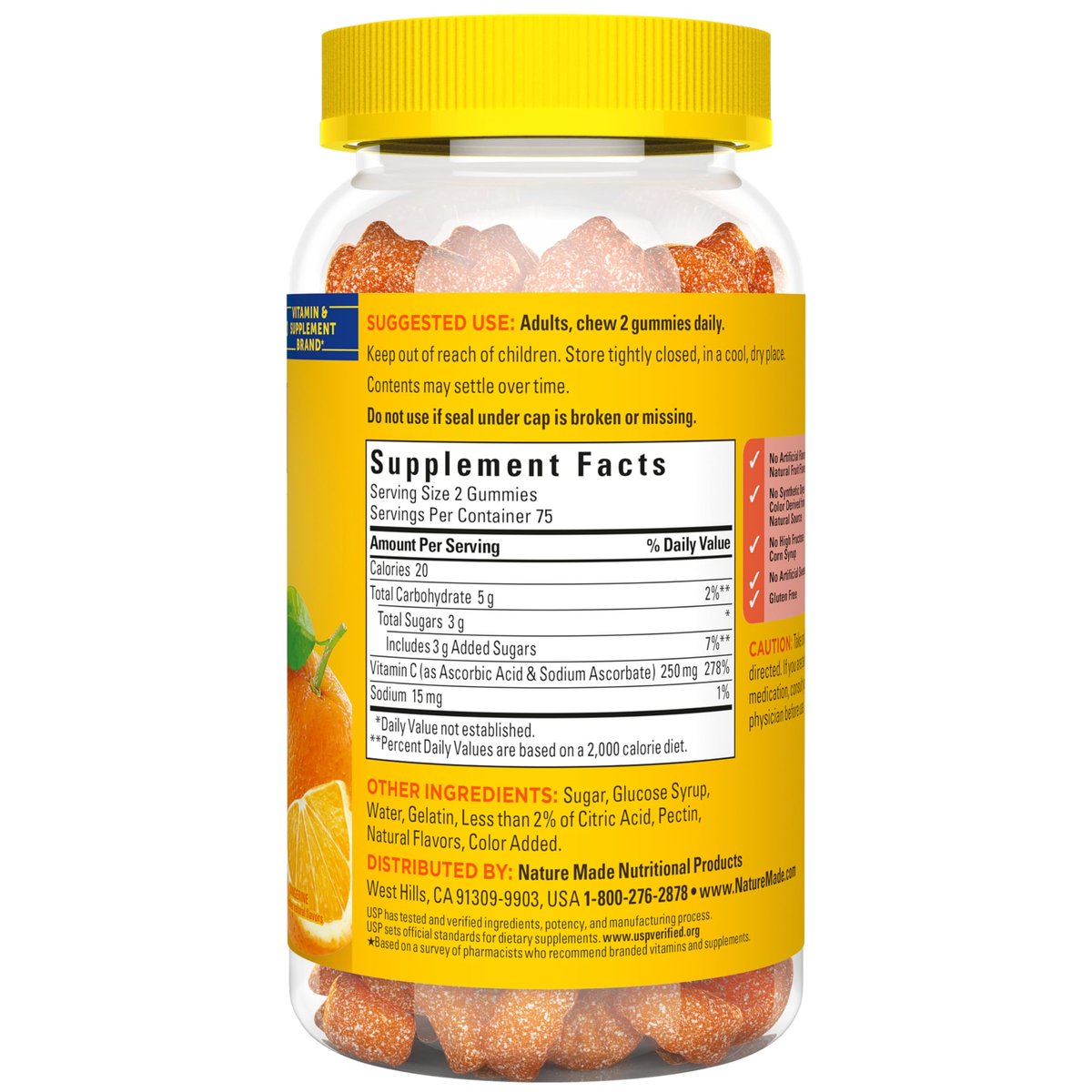 Nature Made Kids First Vitamin C Gummis für Kinder – Nahrungsergänzungsmittel zur Unterstützung des Immunsystems, 110 Gummis, 110 Tage Vorrat