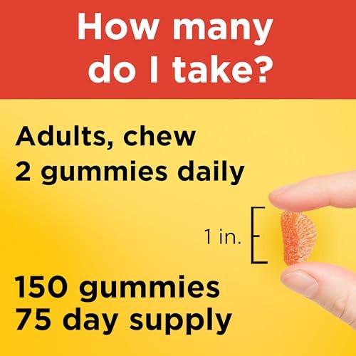 Nature Made Vitamin C 250 mg Gummis für Erwachsene – Immununterstützung – 150 Gummis, 75 Tage Vorrat