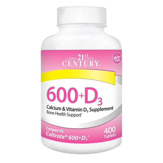 21st Century Calcium Plus D Supplement Tabletten, 600 mg, 400 Stück