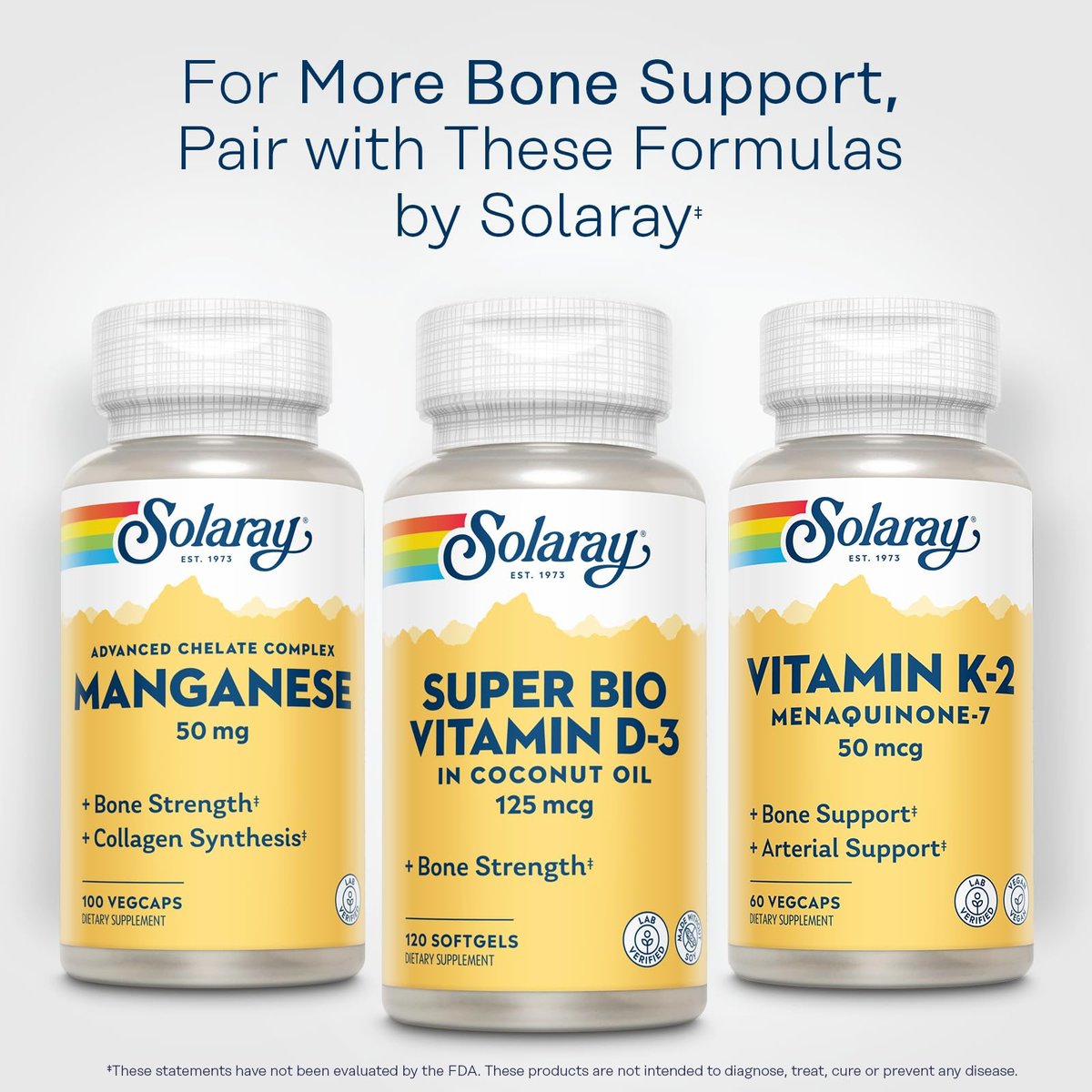 SOLARAY Super Bio Vitamin D3 in Kokosöl – D3 Vitamin 5000 IE – Knochen- und Immununterstützung – Laborgeprüft, ohne Soja – 60-Tage-Garantie – 120 Weichkapseln, 120 Portionen