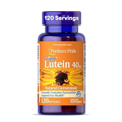 Puritan's Pride Premium Lutigold™ Lutein Carotinoid 40 mg mit Zeaxanthin – Nahrungsergänzungsmittel für die Augengesundheit, 120 Kapseln, 8 Monate Vorrat