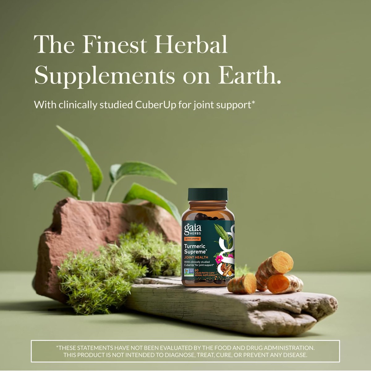 Gaia Herbs Kurkuma Supreme Gelenkunterstützung - Nahrungsergänzungsmittel mit Gurke, Quercetin, schwarzem Pfeffer, Ingwerwurzel, Curcuminoiden & mehr - 60 Liquid Phyto-Caps (30 Portionen)
