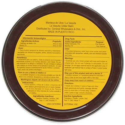 Manteca De Ubre La Vaquita – Topisches Analgetikum, 3,17 Unzen