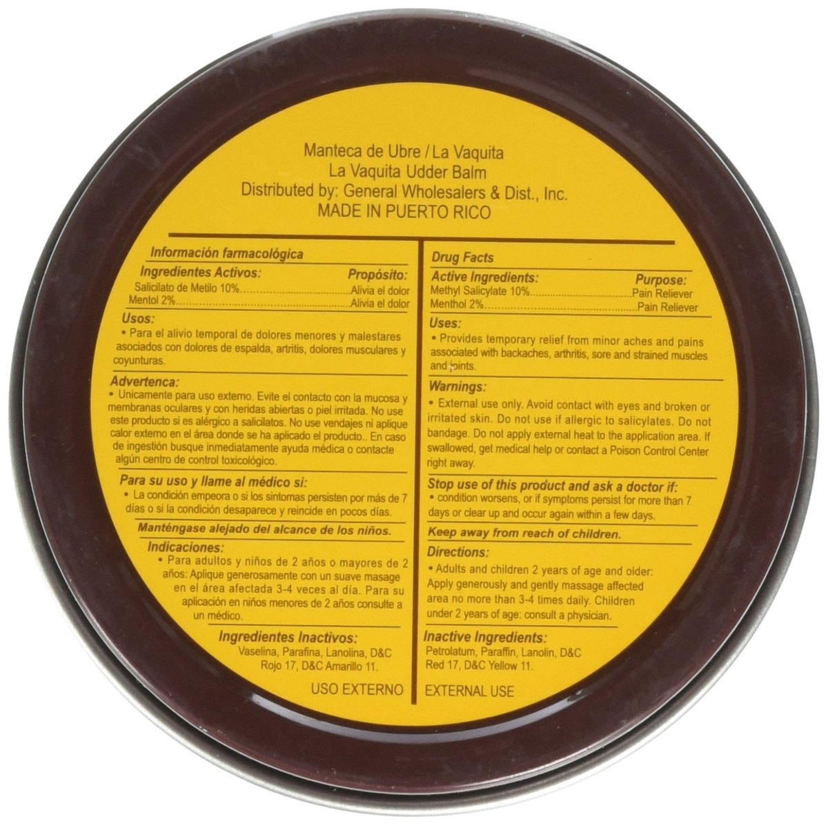 Manteca De Ubre La Vaquita – Topisches Analgetikum, 3,17 Unzen