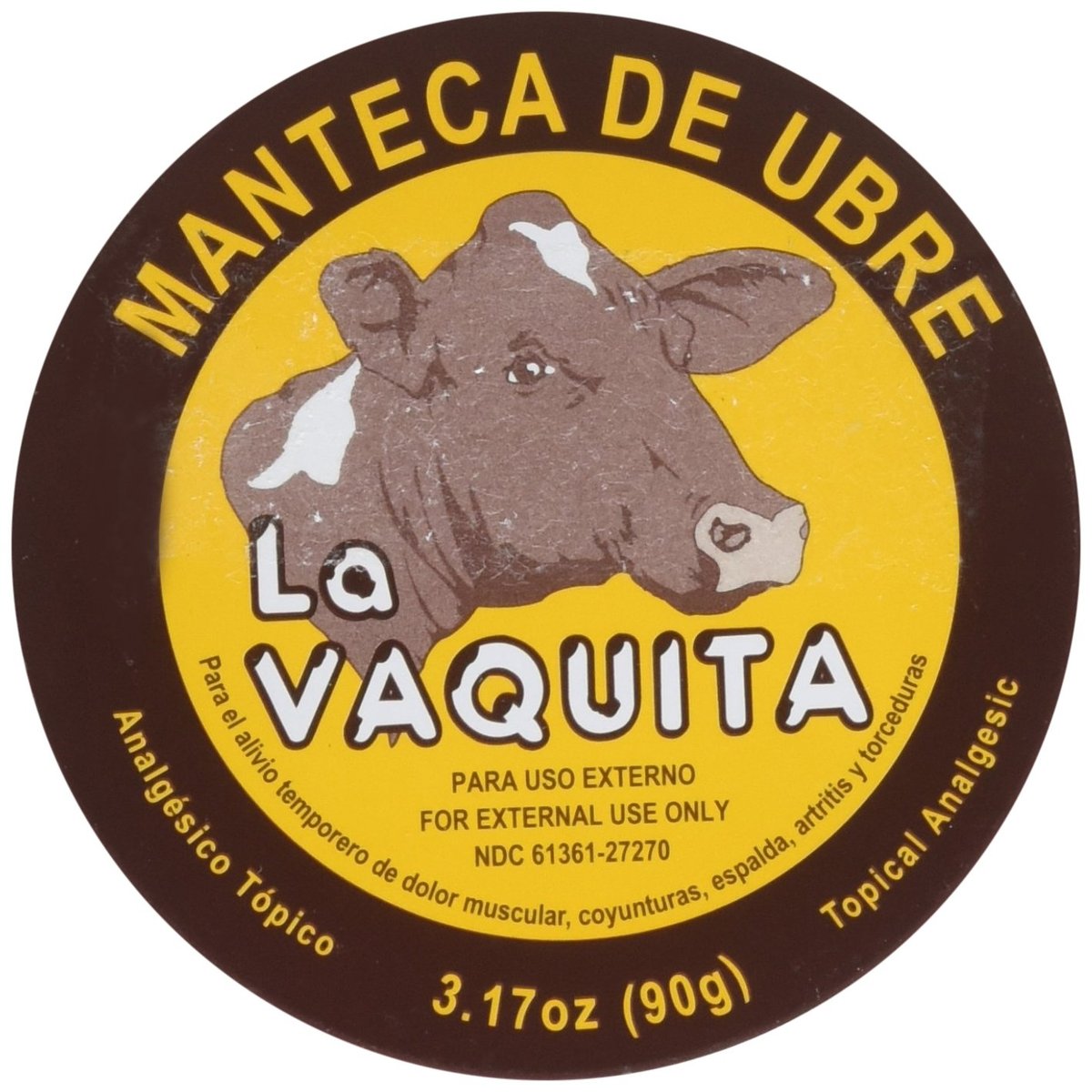 Manteca De Ubre La Vaquita – Topisches Analgetikum, 3,17 Unzen