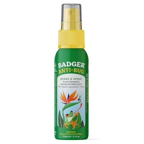 Badger Insektenschutzmittel Reisegröße – Familienfreundliches, natürliches Mückenspray mit ätherischen Bio-Ölen, 2,7 fl oz