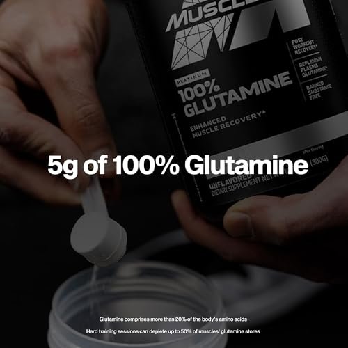 MuscleTech Glutamin-Pulver | 100% reines L-Glutamin-Pulver | Erholungsgetränk nach dem Training | L-Glutamin für Männer & Frauen | Muskelregeneration | Ungeschmackvoll (60 Portionen)