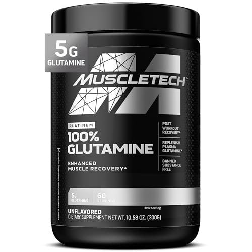 MuscleTech Glutamin-Pulver | 100% reines L-Glutamin-Pulver | Erholungsgetränk nach dem Training | L-Glutamin für Männer & Frauen | Muskelregeneration | Ungeschmackvoll (60 Portionen)