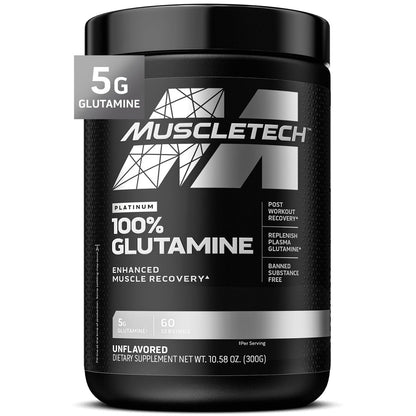 MuscleTech Glutamin-Pulver | 100% reines L-Glutamin-Pulver | Erholungsgetränk nach dem Training | L-Glutamin für Männer & Frauen | Muskelregeneration | Ungeschmackvoll (60 Portionen)