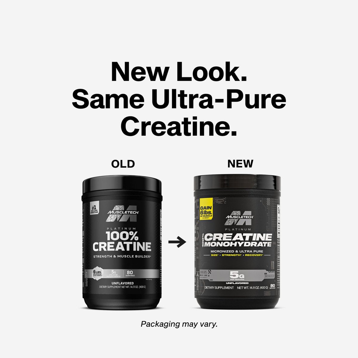 MuscleTech Kreatin Monohydrat Pulver, Platin Pure – Ungeschmacktes mikronisiertes Kreatin für Männer & Frauen – Nahrungsergänzungsmittel für Leistung, Muskelregeneration & Muskelaufbau (80 Portionen)