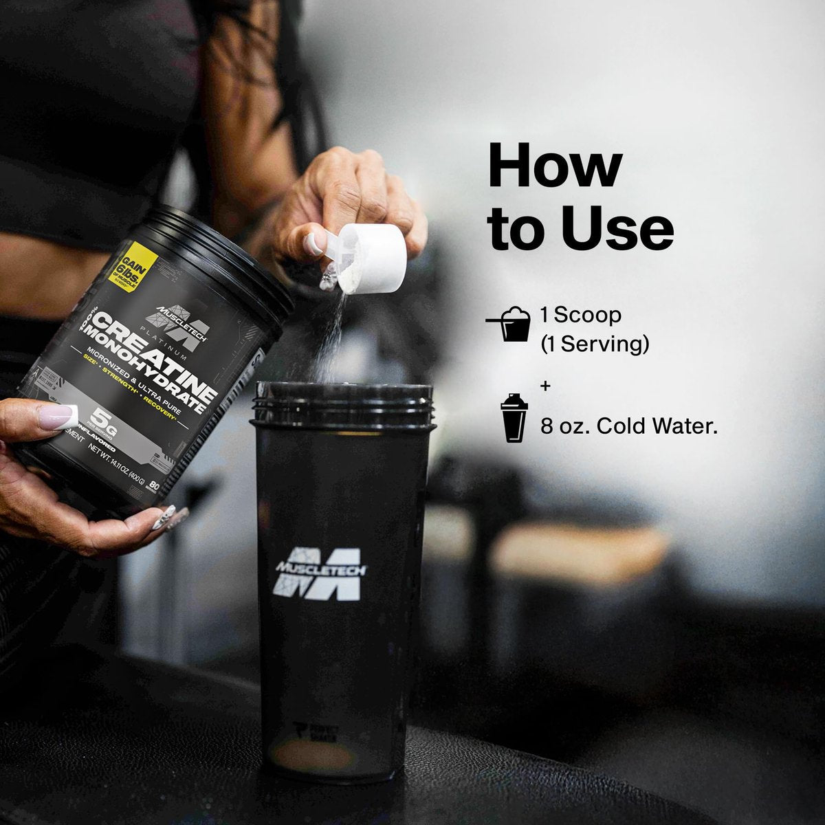 MuscleTech Kreatin Monohydrat Pulver, Platin Pure – Ungeschmacktes mikronisiertes Kreatin für Männer & Frauen – Nahrungsergänzungsmittel für Leistung, Muskelregeneration & Muskelaufbau (80 Portionen)