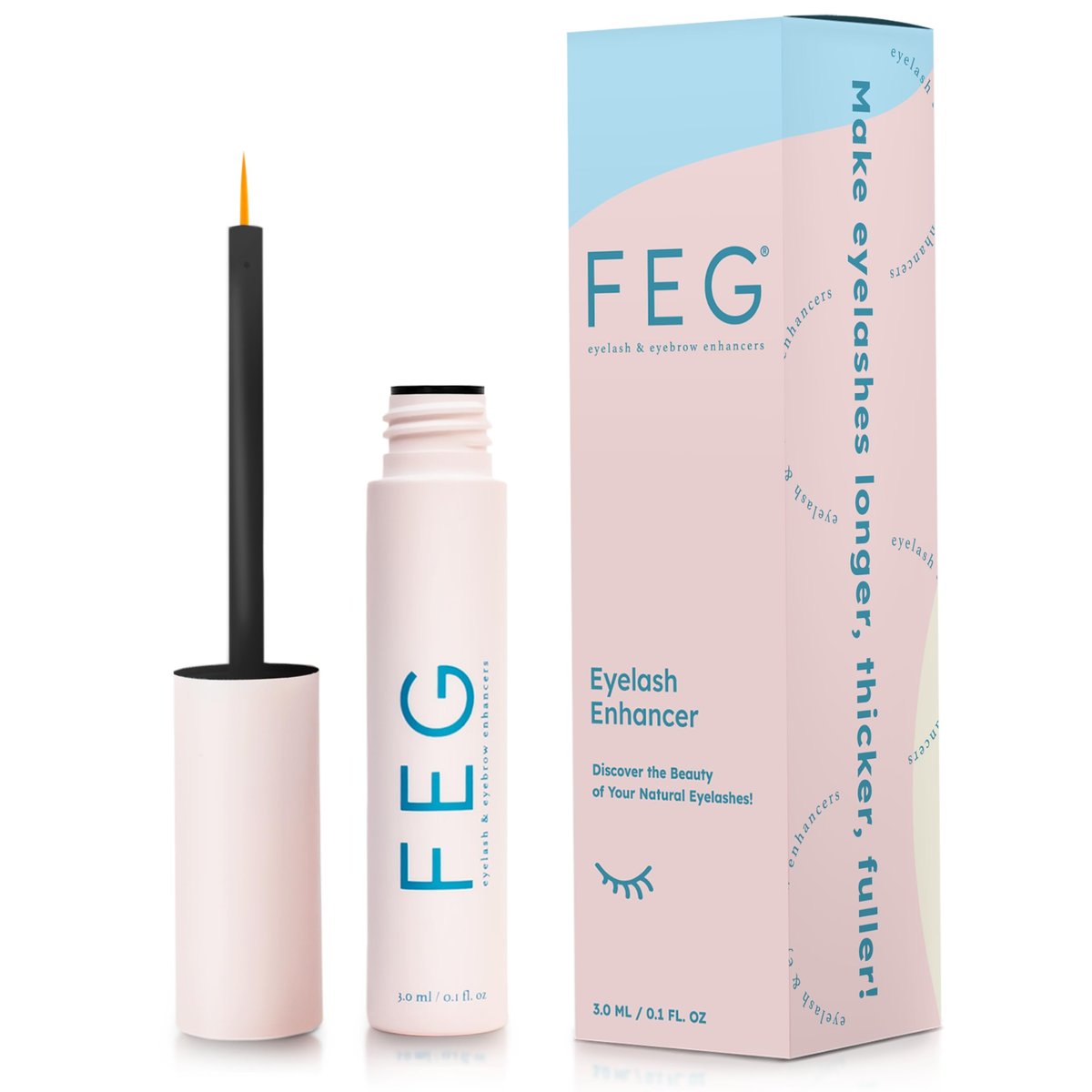 FEG Wimpernserum – Eyelash Growth Serum für längere, dunklere und dichtere Wimpern und Augenbrauen