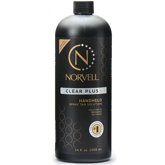 Norvell Premium Spray Tan Lösung Clear Plus 1 Liter – Professionelle Bräunung ohne Sonne für einen natürlichen Bronze-Glow, streifenfrei, schnell trocknend, langanhaltende Farbe