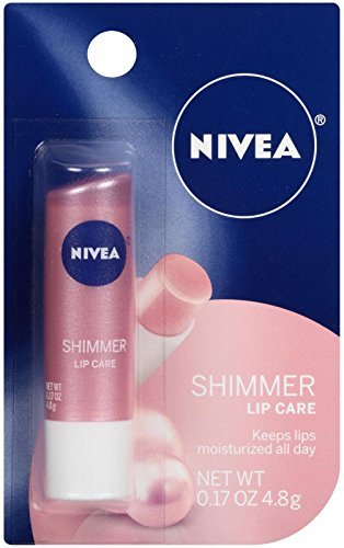 NIVEA Shimmer Lip Care – Feuchtigkeitsspendender Lippenbalsam mit Sheabutter und Jojobaöl, 0,17 Unzen