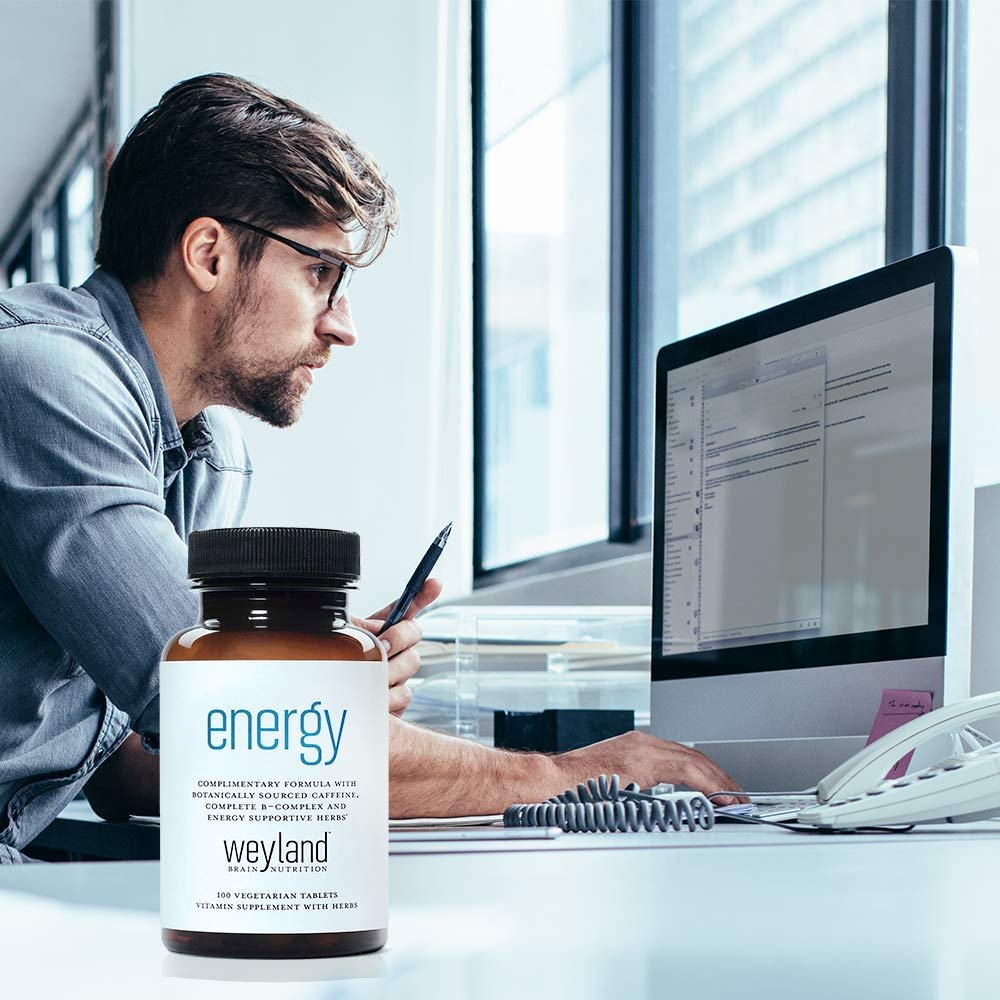 Weyland Brain Nutrition Energie | Pflanzlich gewonnenes Koffein | Kompletter B-Komplex & energieunterstützende Kräuter