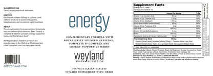 Weyland Brain Nutrition Energie | Pflanzlich gewonnenes Koffein | Kompletter B-Komplex & energieunterstützende Kräuter