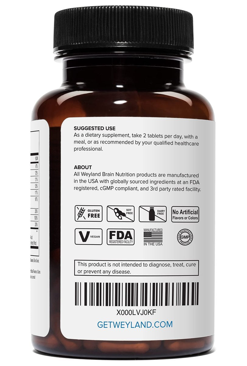 Weyland Brain Nutrition Energie | Pflanzlich gewonnenes Koffein | Kompletter B-Komplex & energieunterstützende Kräuter