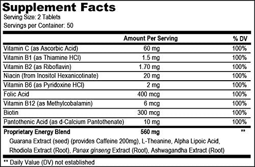 Weyland Brain Nutrition Energie | Pflanzlich gewonnenes Koffein | Kompletter B-Komplex & energieunterstützende Kräuter